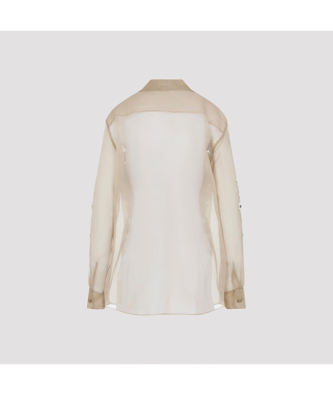 KHAITE Бежевая шелковая блузы, фото 2