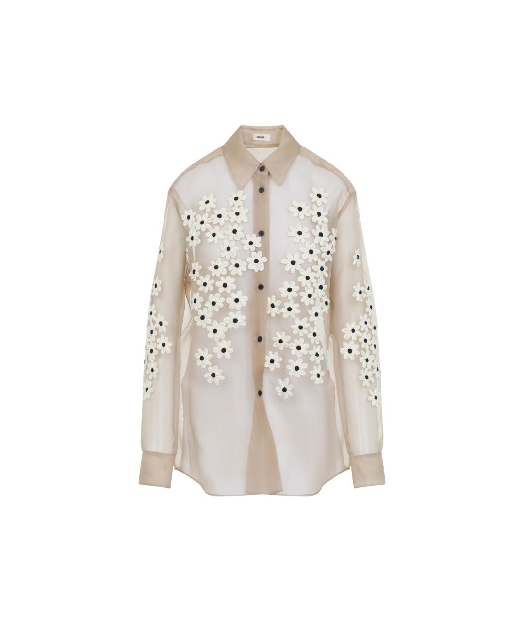 KHAITE Бежевая шелковая блузы, фото 1