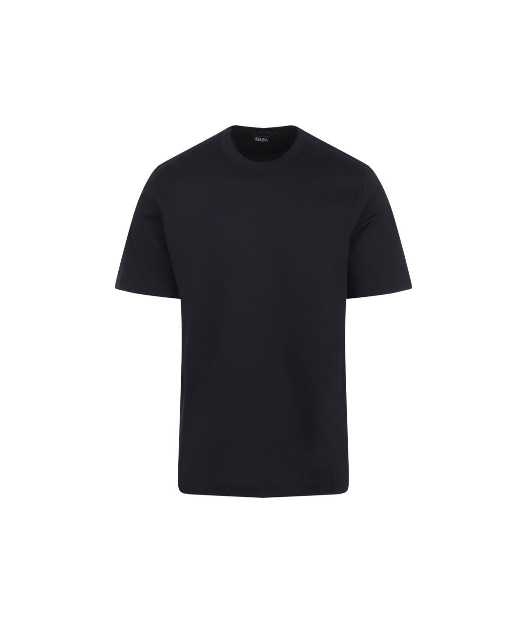 ZEGNA Темно-синяя хлопковая футболка, фото 1
