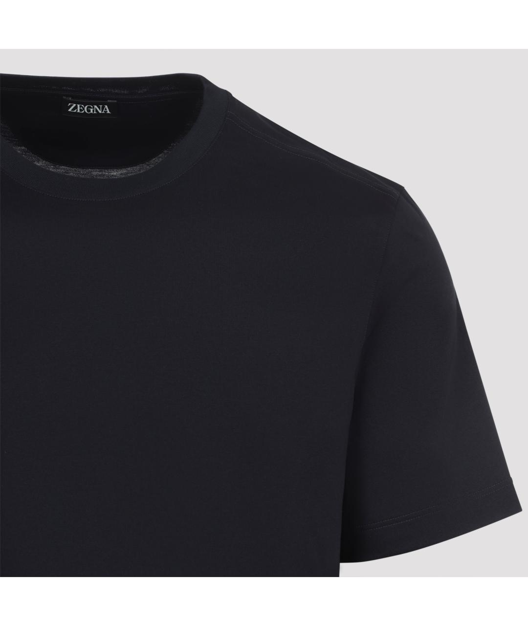 ZEGNA Темно-синяя хлопковая футболка, фото 4
