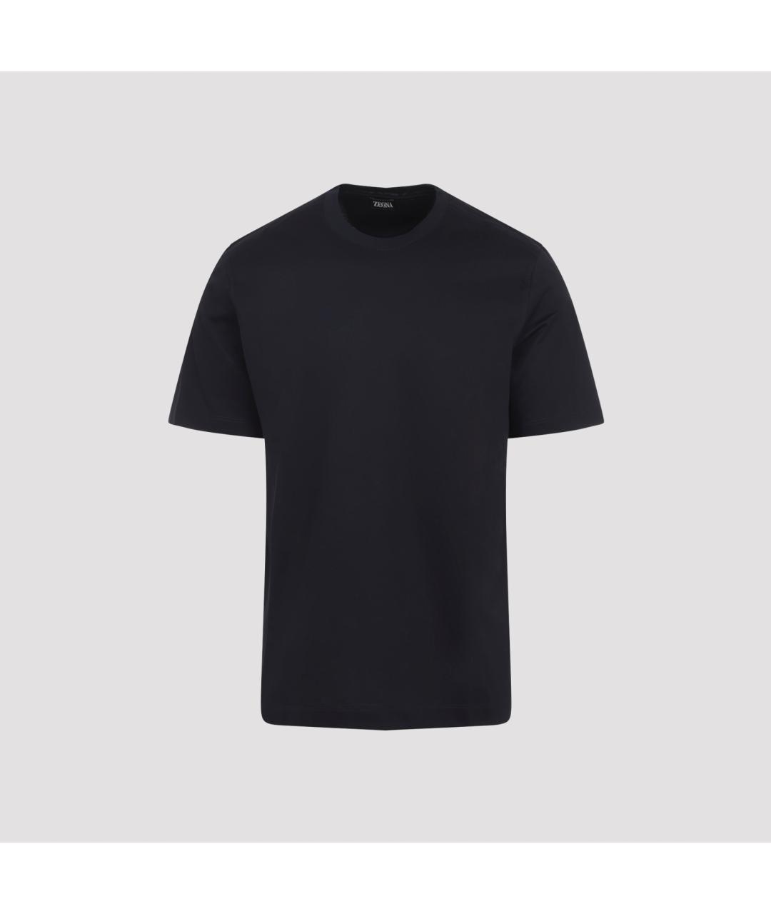 ZEGNA Темно-синяя хлопковая футболка, фото 2