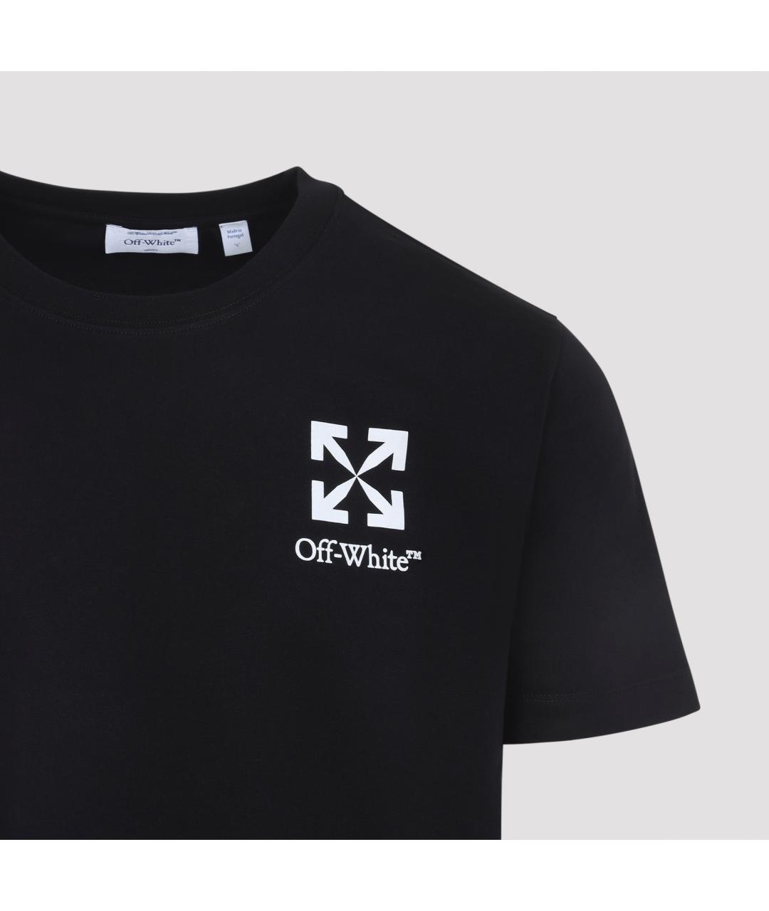 OFF-WHITE Черная хлопковая футболка, фото 4