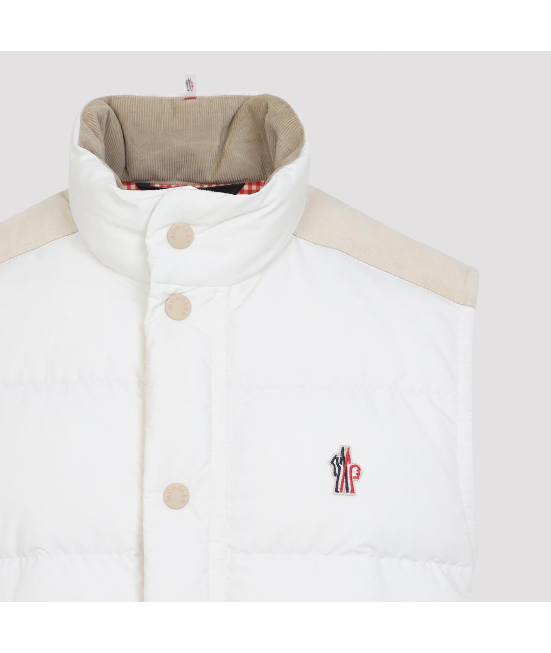 MONCLER GRENOBLE Белый полиэстеровый жилет, фото 4