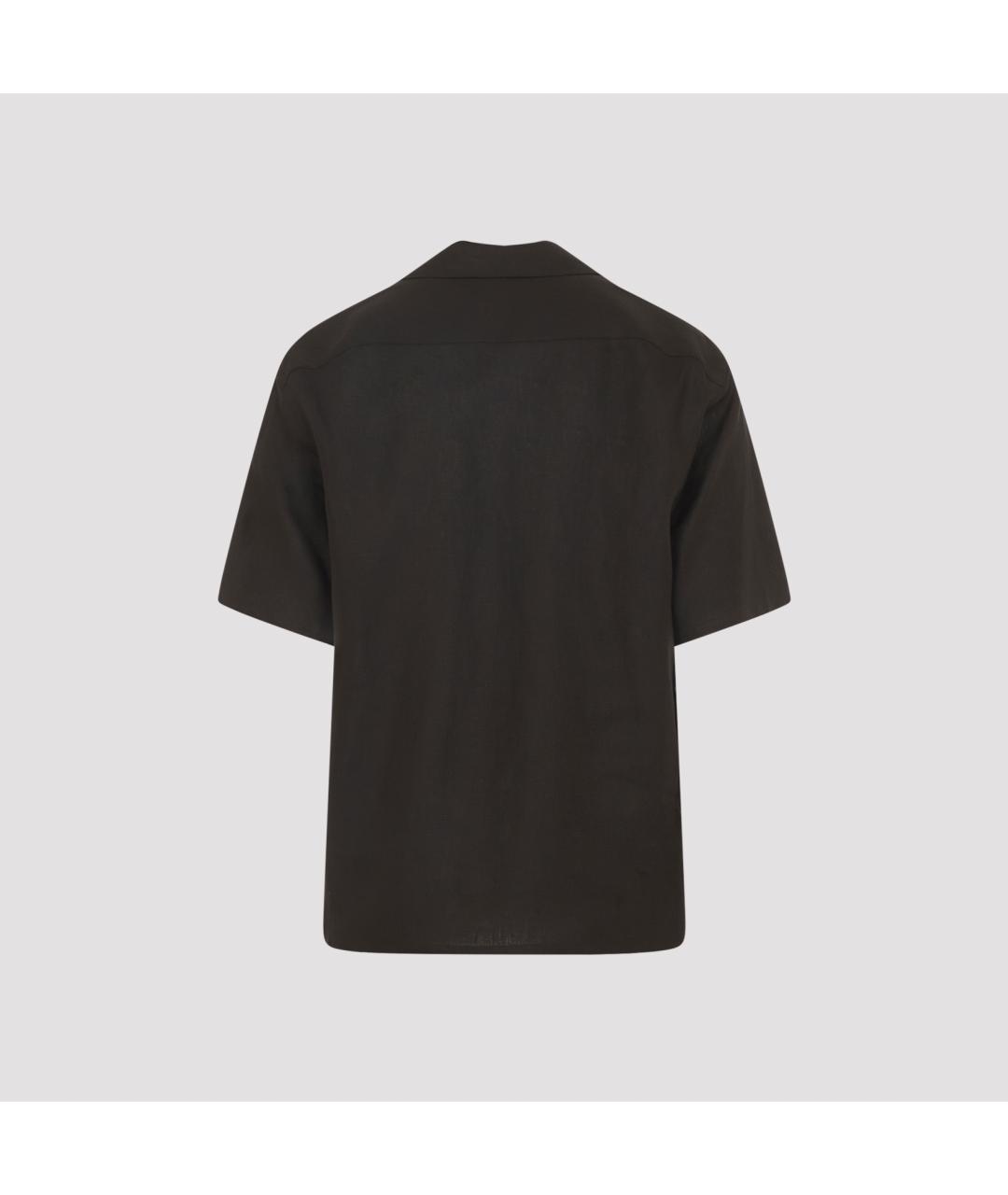 ZEGNA Черная льняная кэжуал рубашка, фото 3