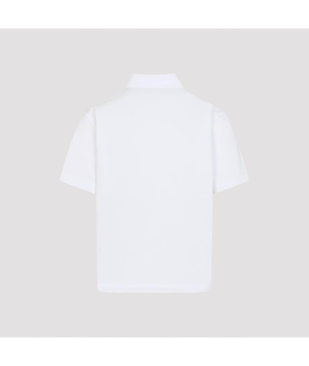 MONCLER Белое хлопковое поло с коротким рукавом, фото 3