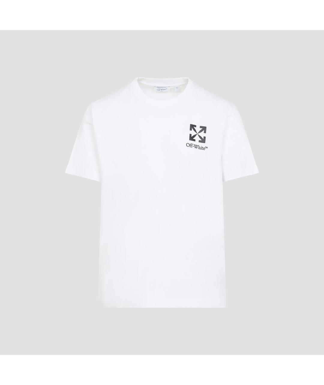 OFF-WHITE Белая хлопковая футболка, фото 2
