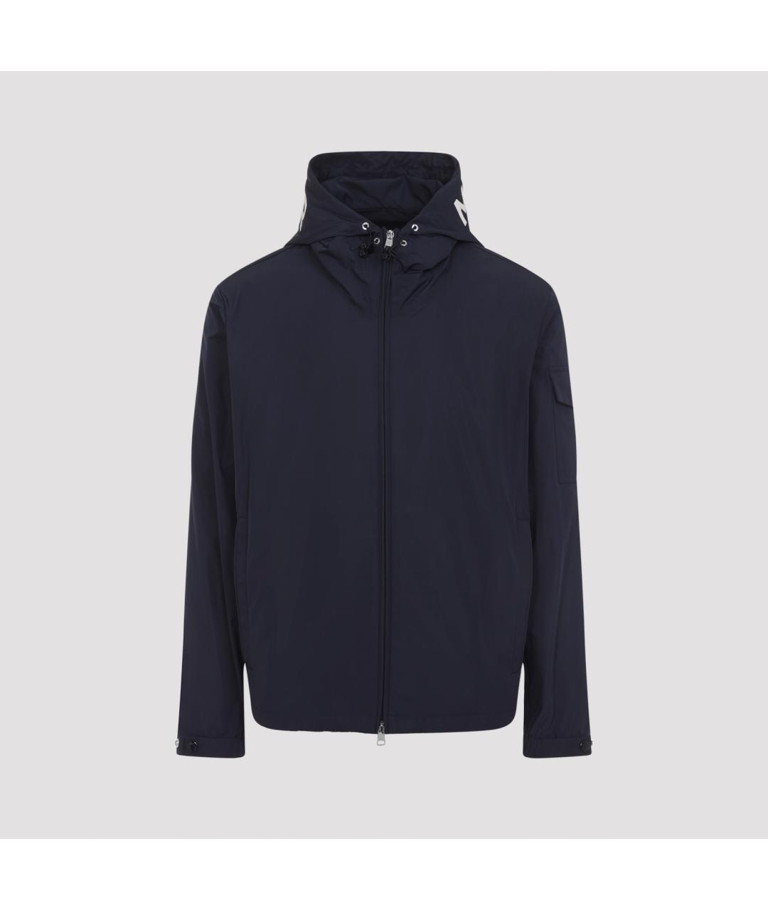 MONCLER Темно-синяя полиэстеровая куртка, фото 3