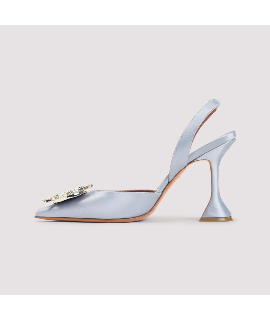 Amina Muaddi Серые текстильные туфли, фото 2