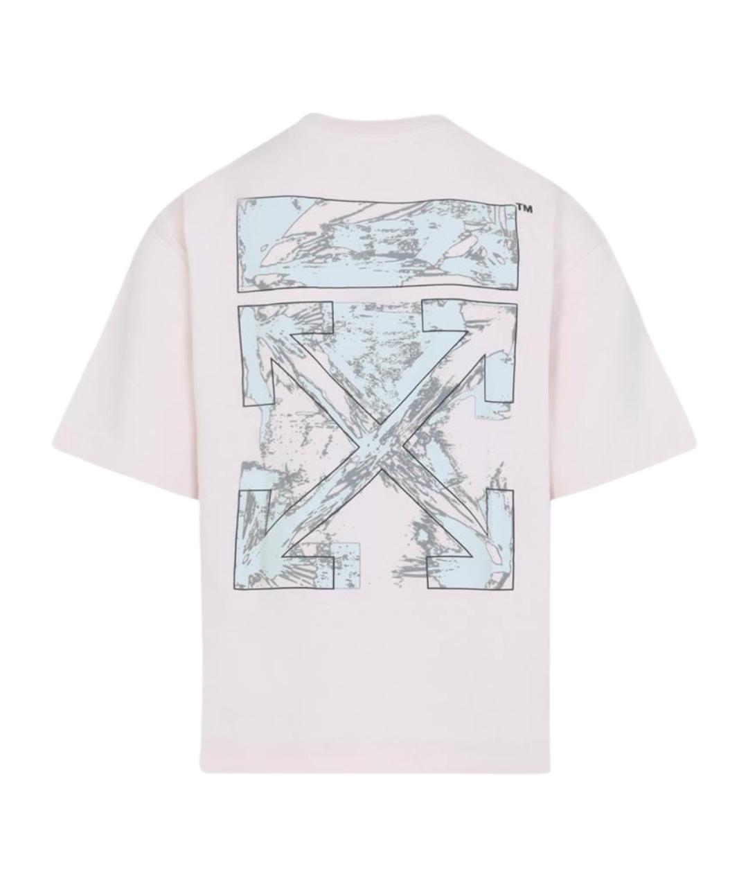 OFF-WHITE Бежевая хлопковая футболка, фото 2