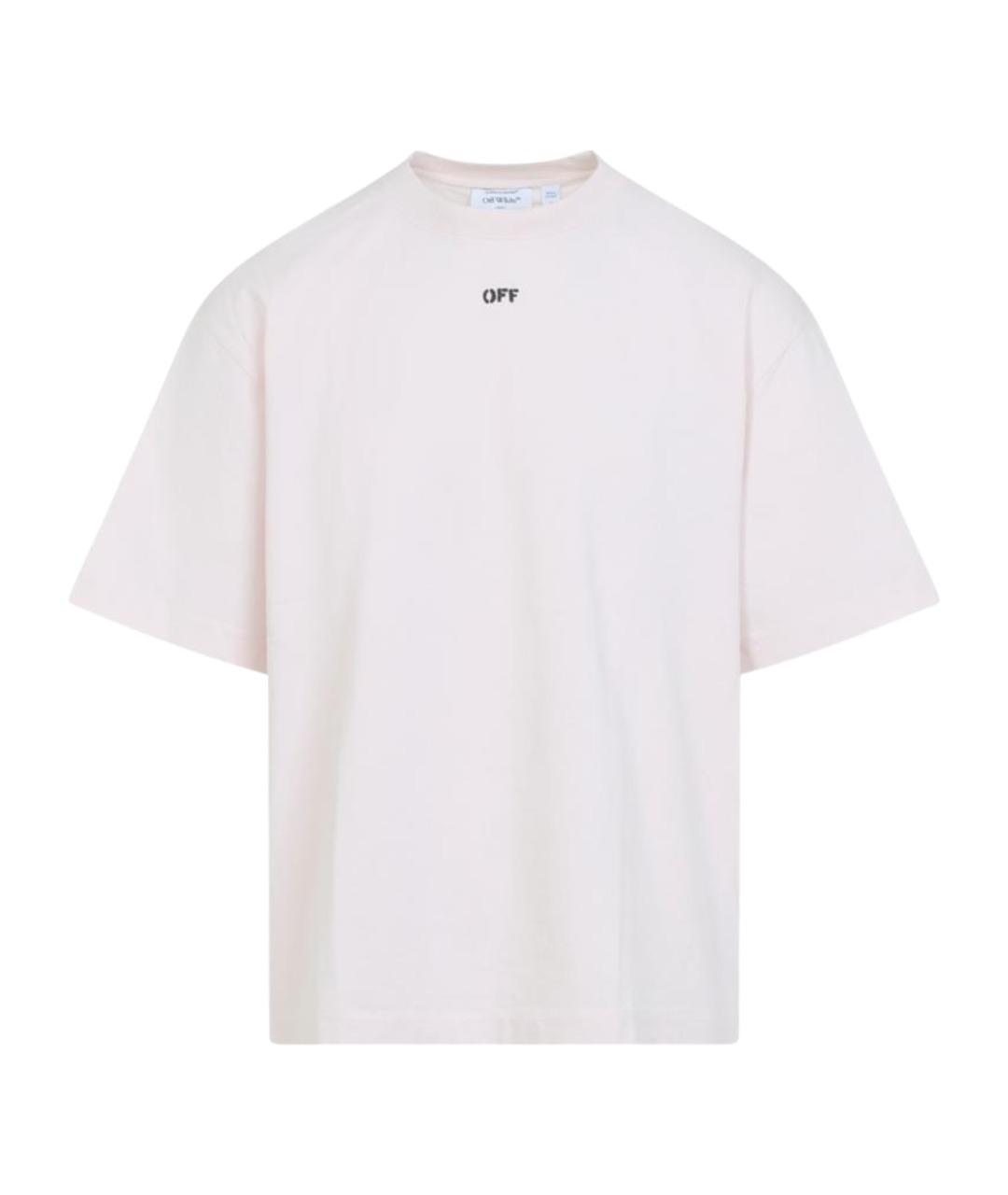 OFF-WHITE Бежевая хлопковая футболка, фото 1