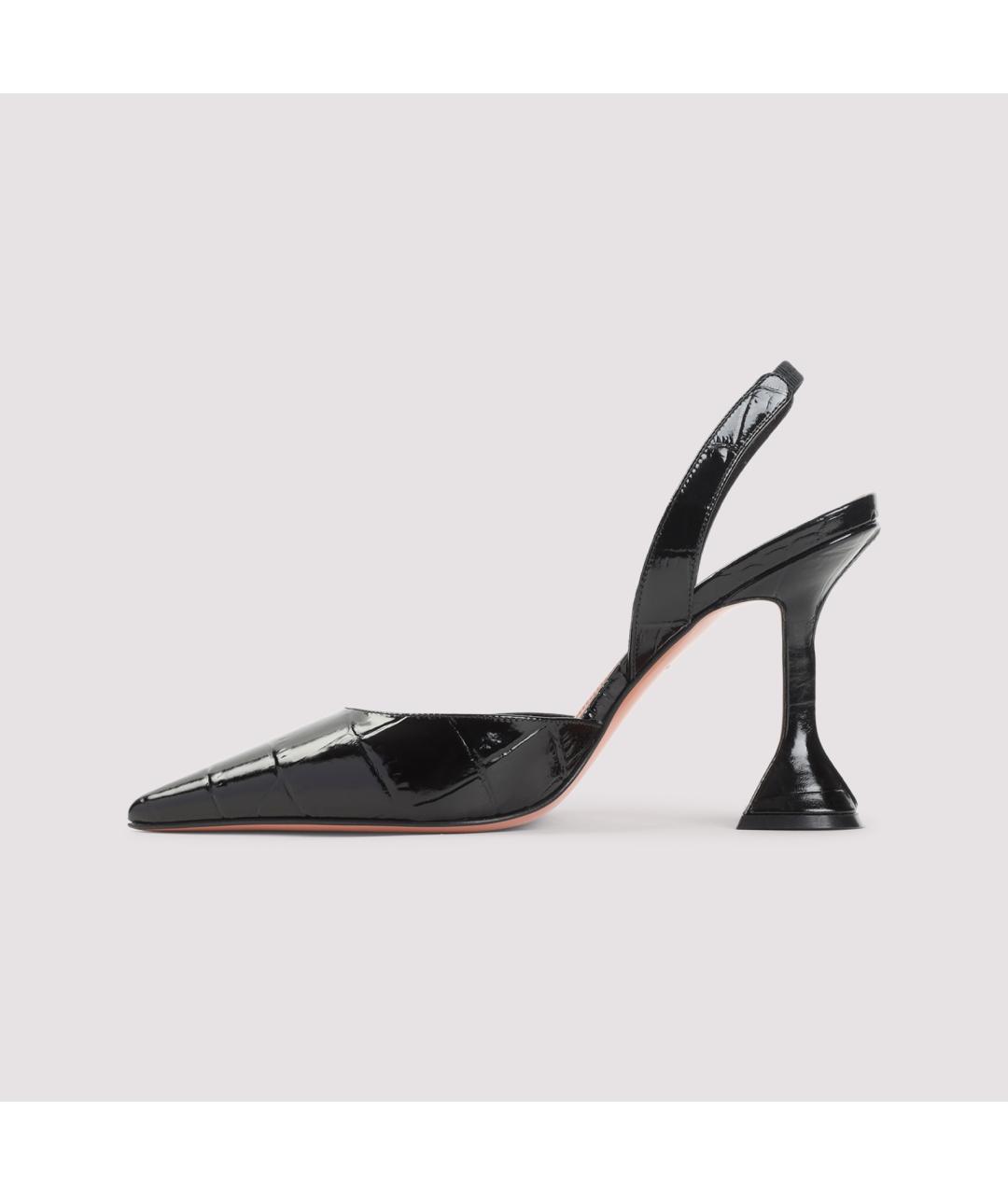 Amina Muaddi Черные кожаные туфли, фото 4