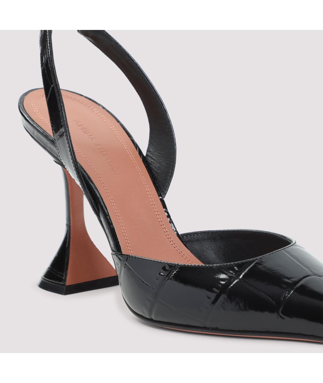 Amina Muaddi Черные кожаные туфли, фото 6