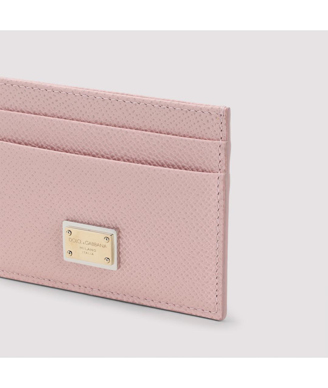 DOLCE&GABBANA Розовый кожаный кардхолдер, фото 4