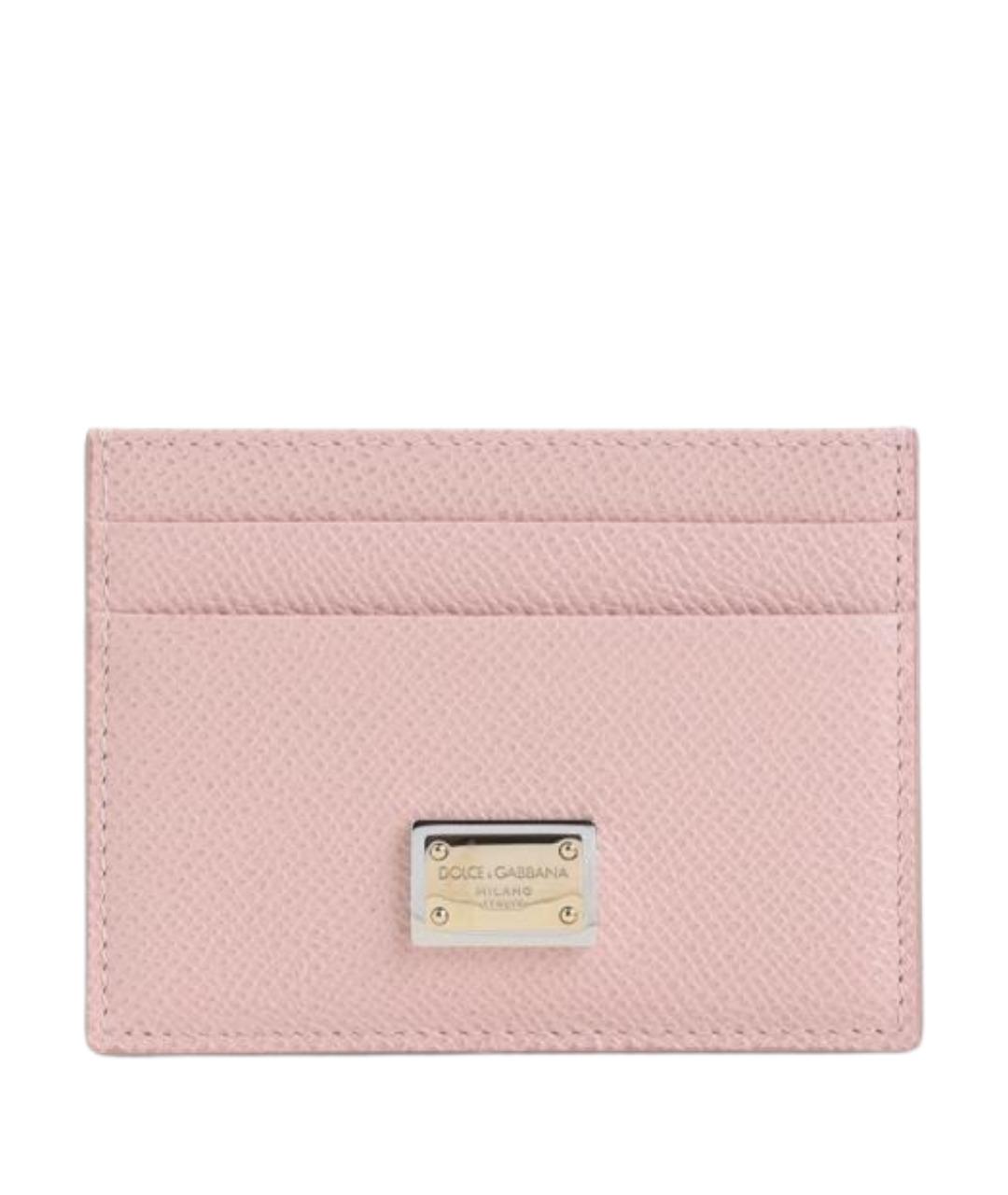 DOLCE&GABBANA Розовый кожаный кардхолдер, фото 1