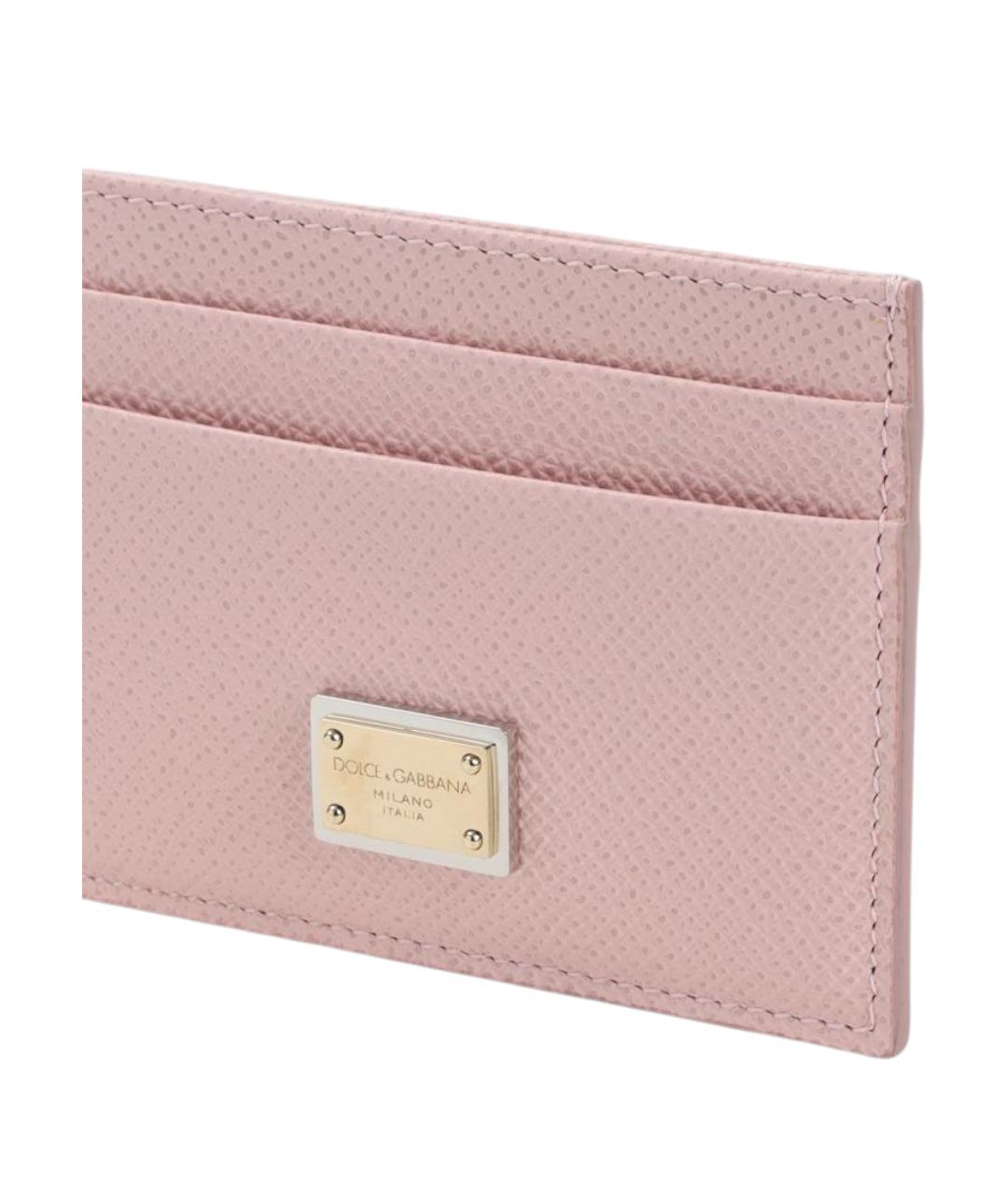 DOLCE&GABBANA Розовый кожаный кардхолдер, фото 3