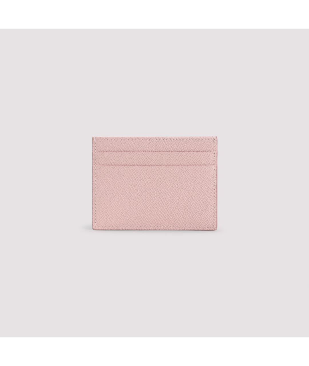 DOLCE&GABBANA Розовый кожаный кардхолдер, фото 3