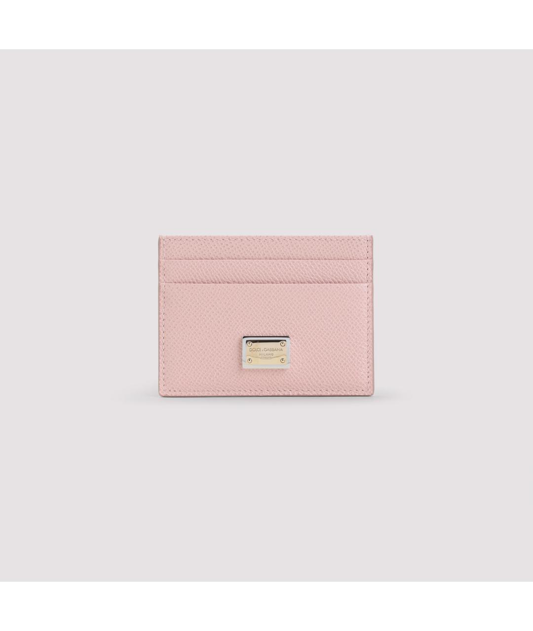 DOLCE&GABBANA Розовый кожаный кардхолдер, фото 2