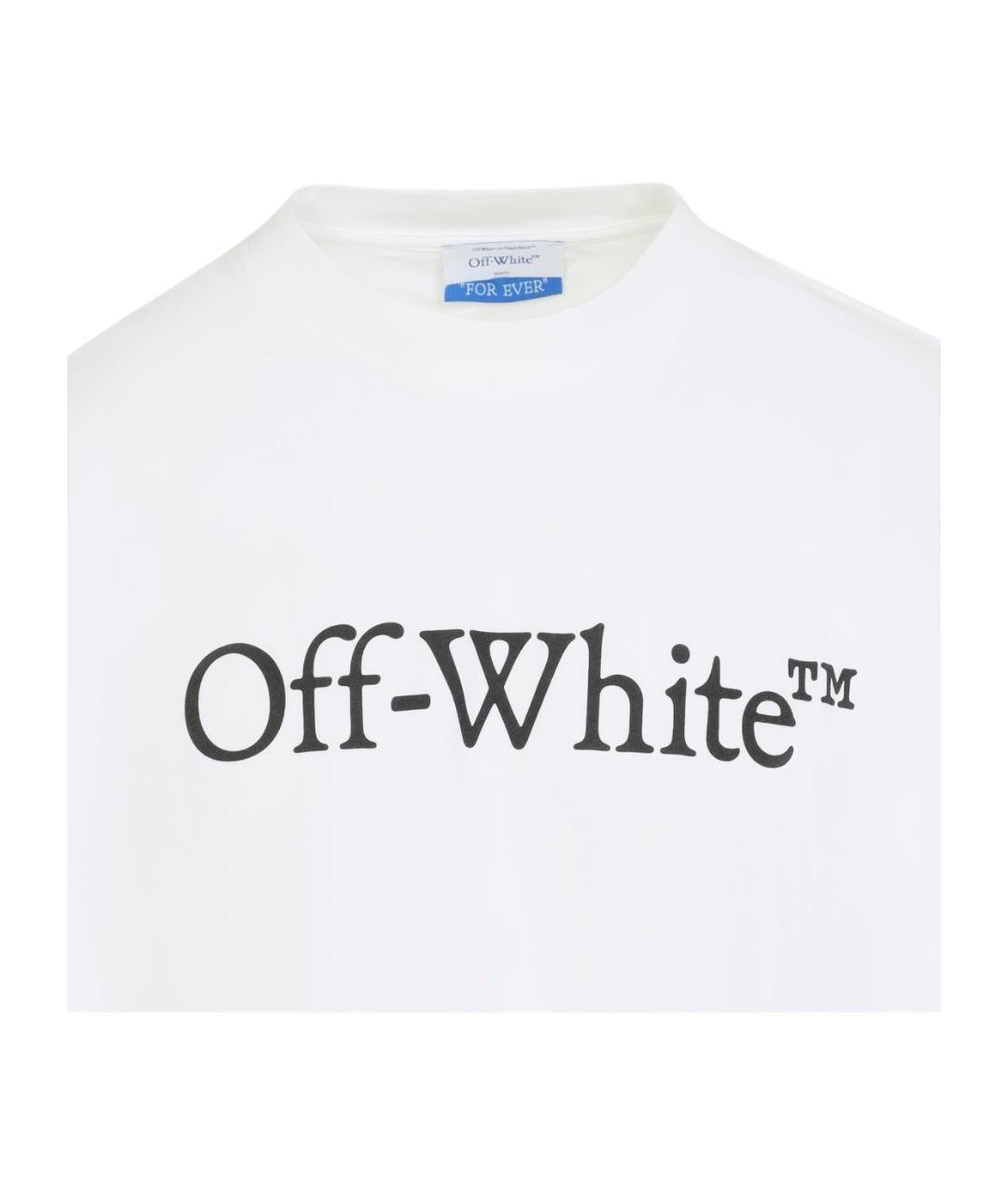 OFF-WHITE Белая хлопковая футболка, фото 3