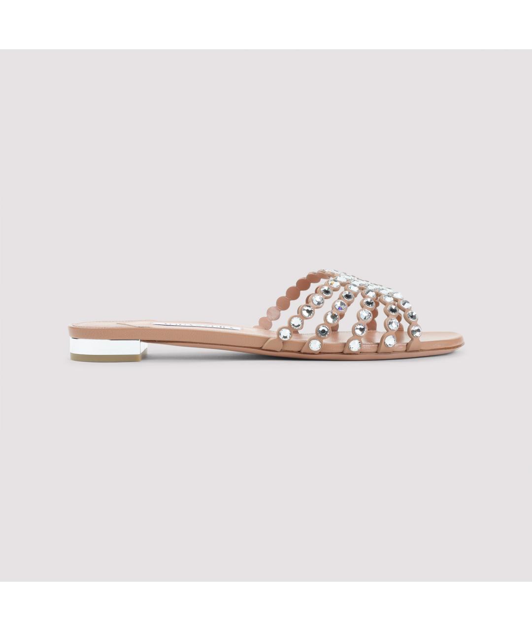 AQUAZZURA Бежевые кожаные сандалии, фото 2