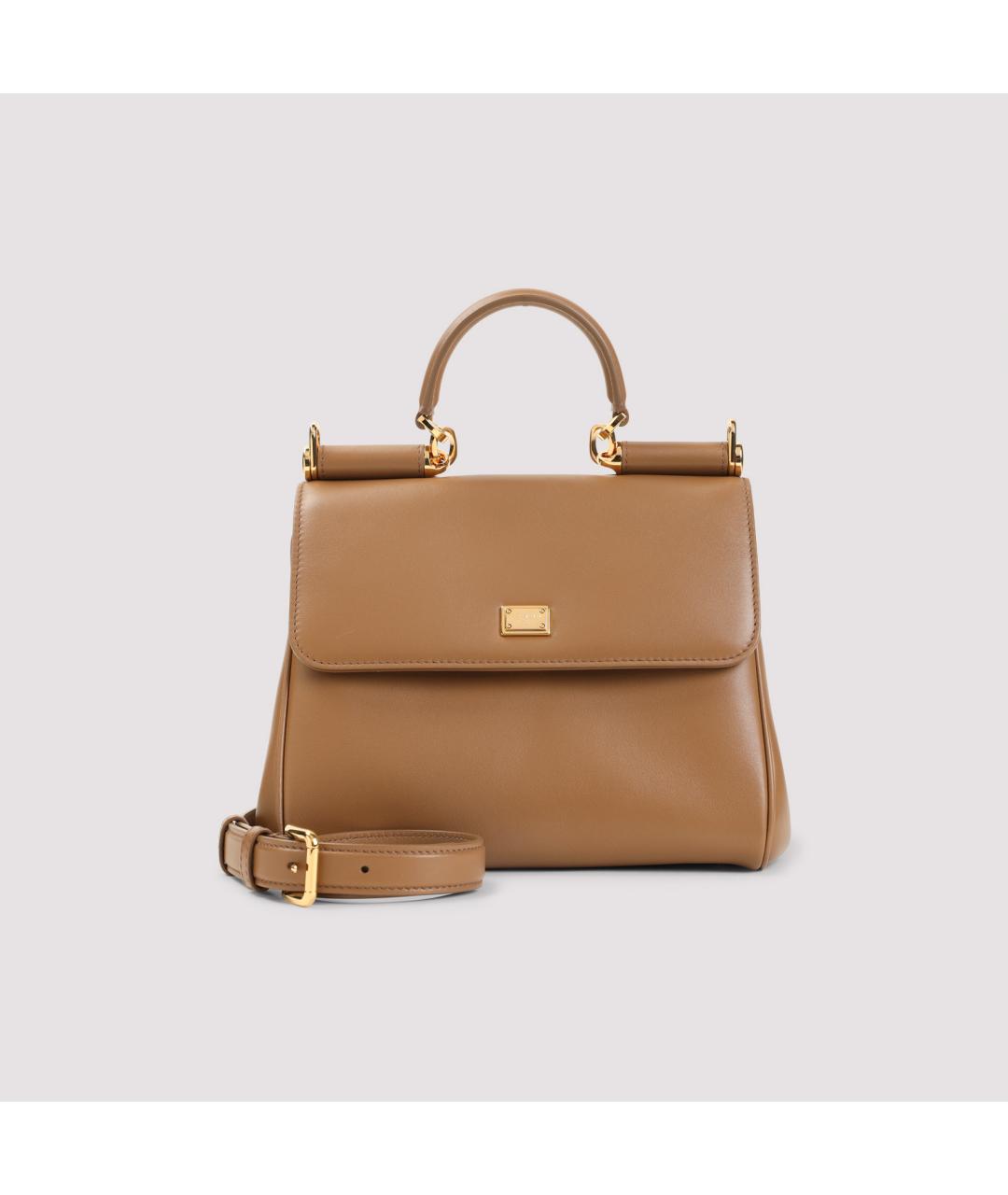 DOLCE&GABBANA Коричневая кожаная сумка тоут, фото 2