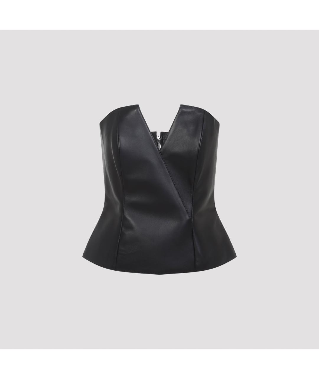 RALPH LAUREN COLLECTION Черный кожаный корсет, фото 2