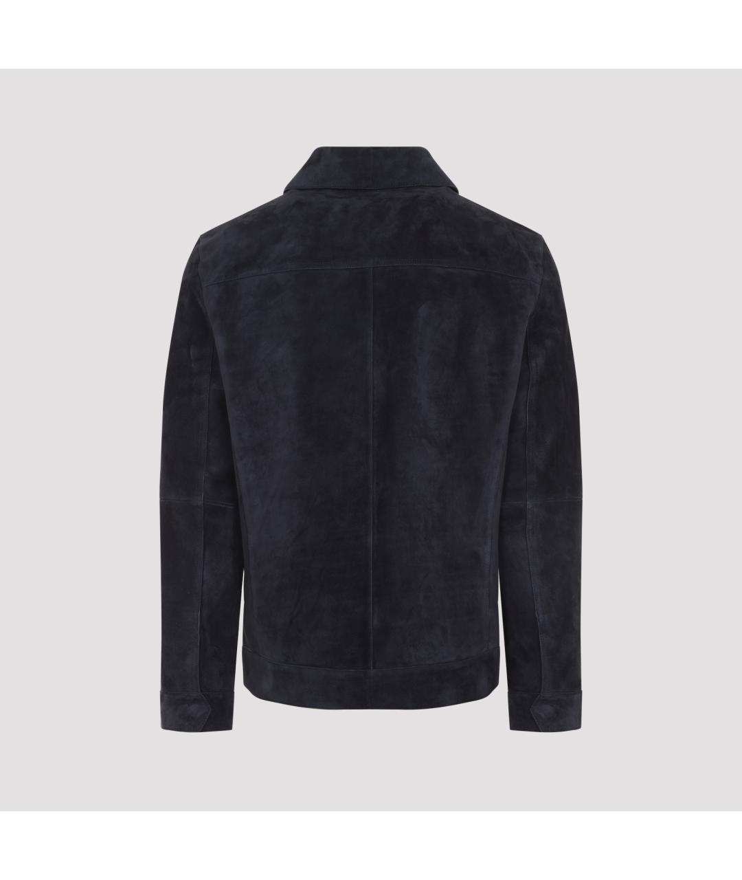 YVES SALOMON Темно-синяя замшевая куртка, фото 2