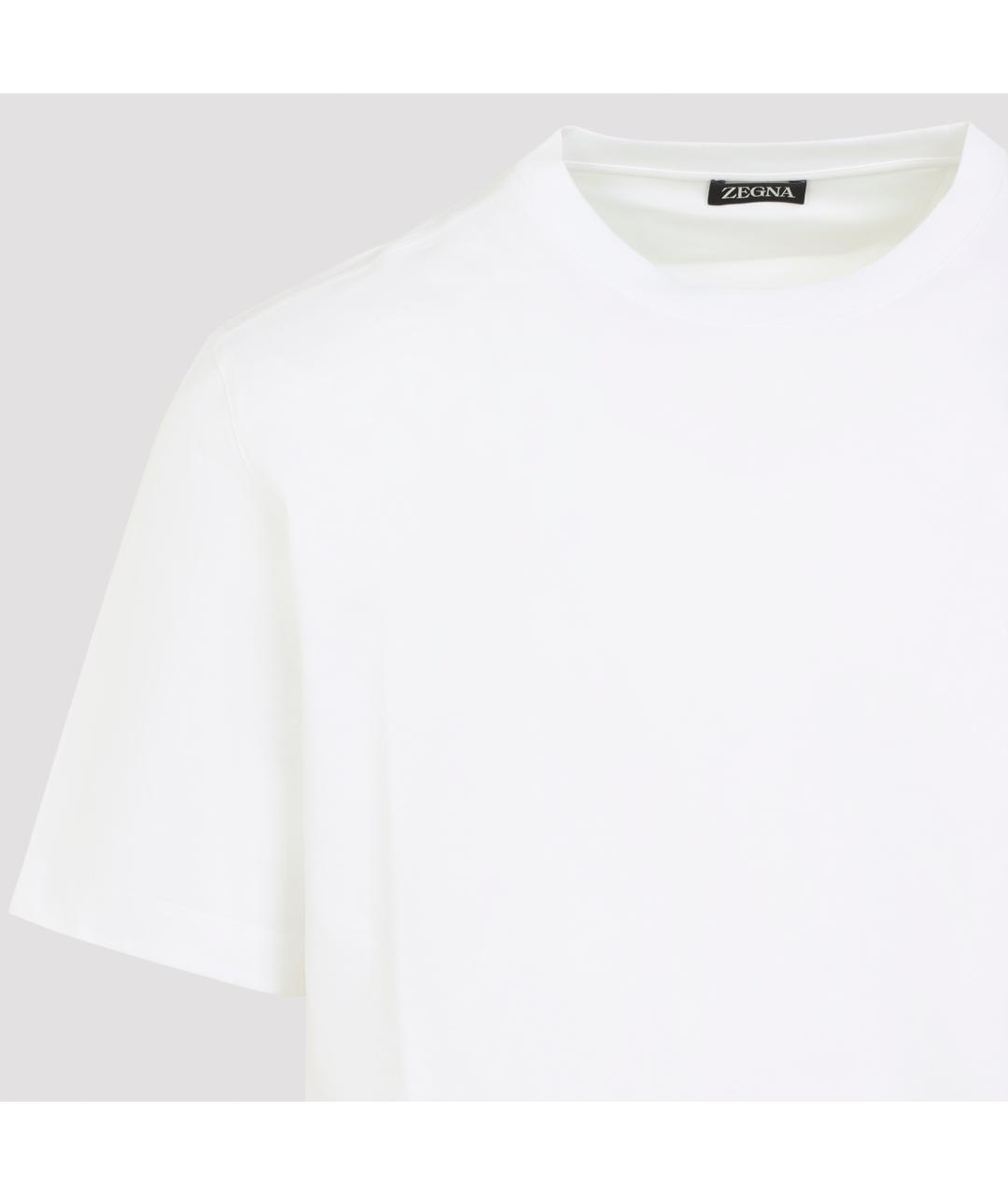 ZEGNA Белая хлопковая футболка, фото 4