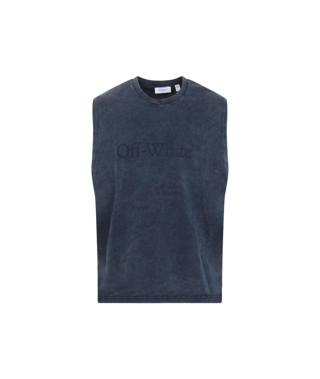 OFF-WHITE Синяя хлопковая майка, фото 1