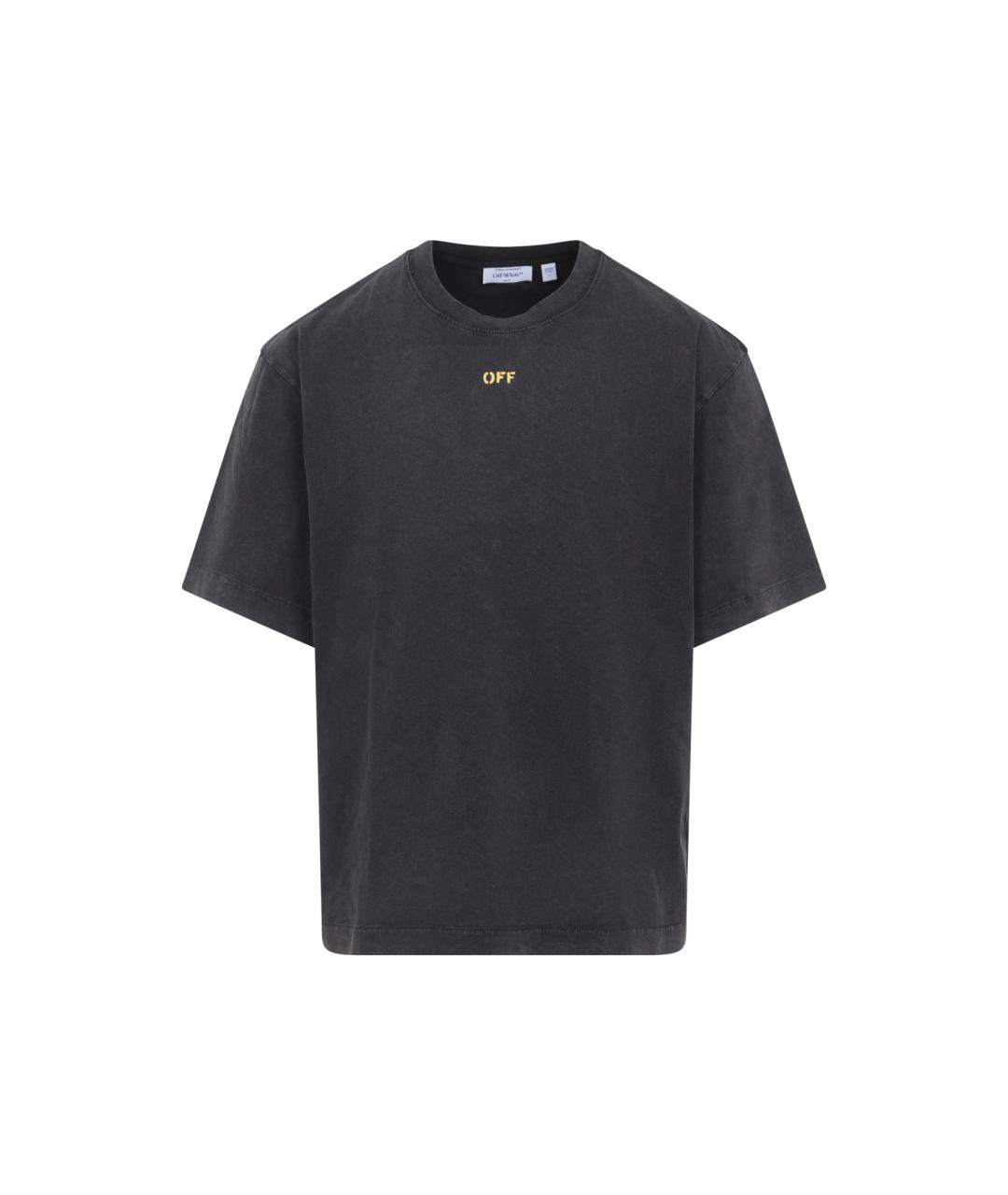 OFF-WHITE Черная хлопковая футболка, фото 1