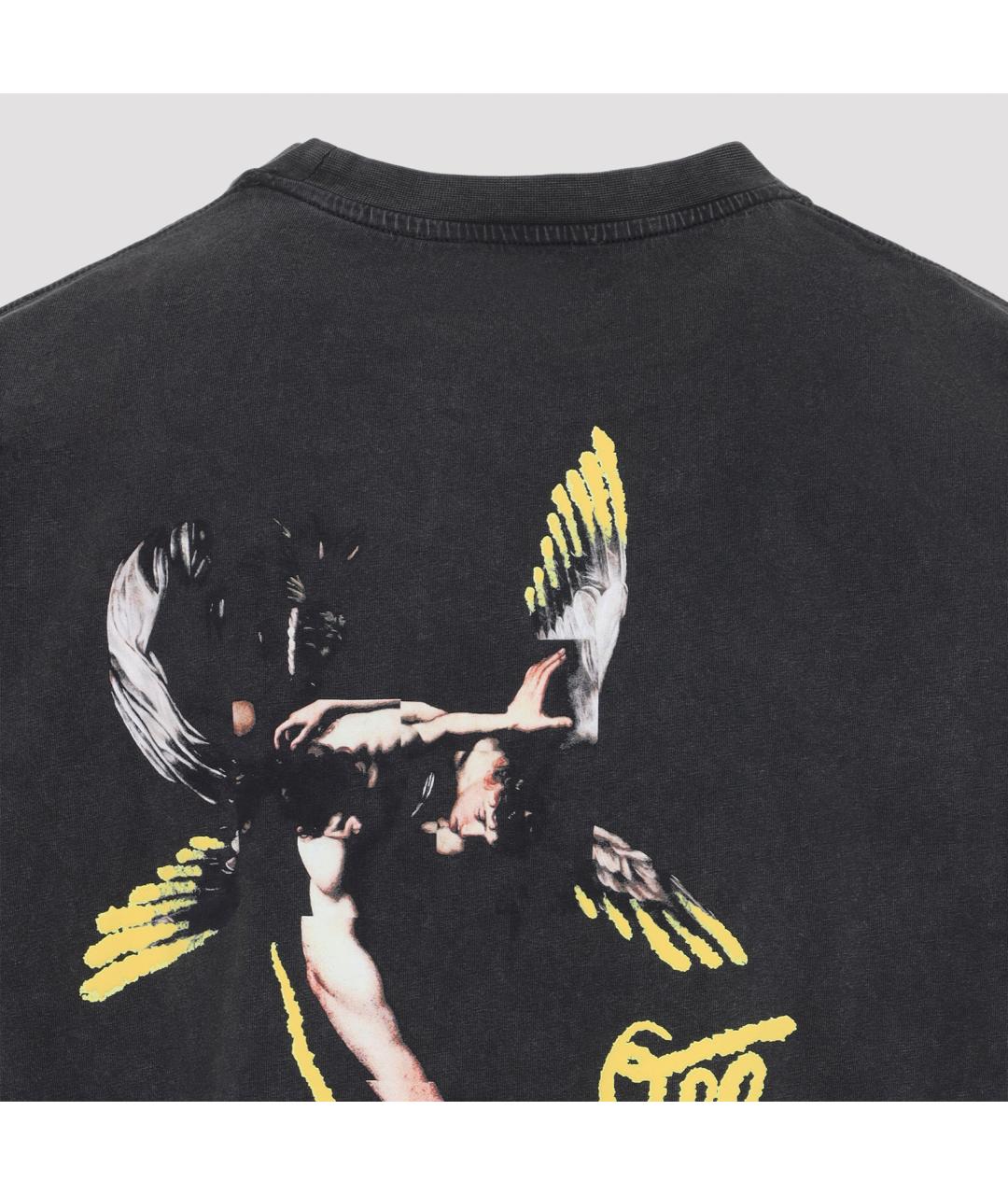 OFF-WHITE Черная хлопковая футболка, фото 4