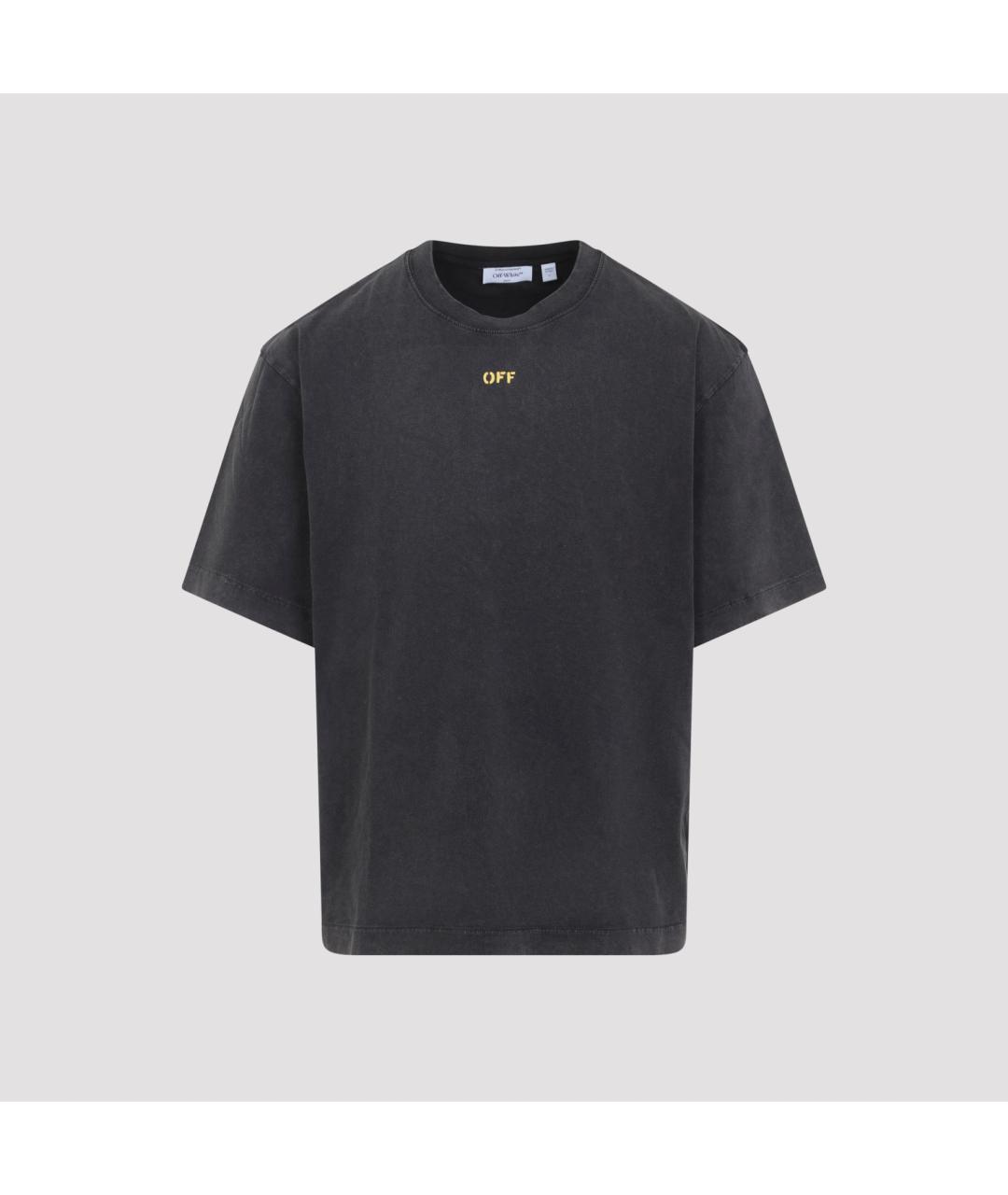 OFF-WHITE Черная хлопковая футболка, фото 2