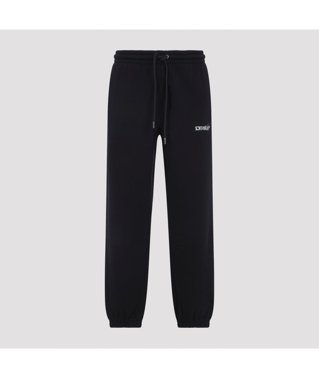 OFF-WHITE Черные хлопковые повседневные брюки, фото 2