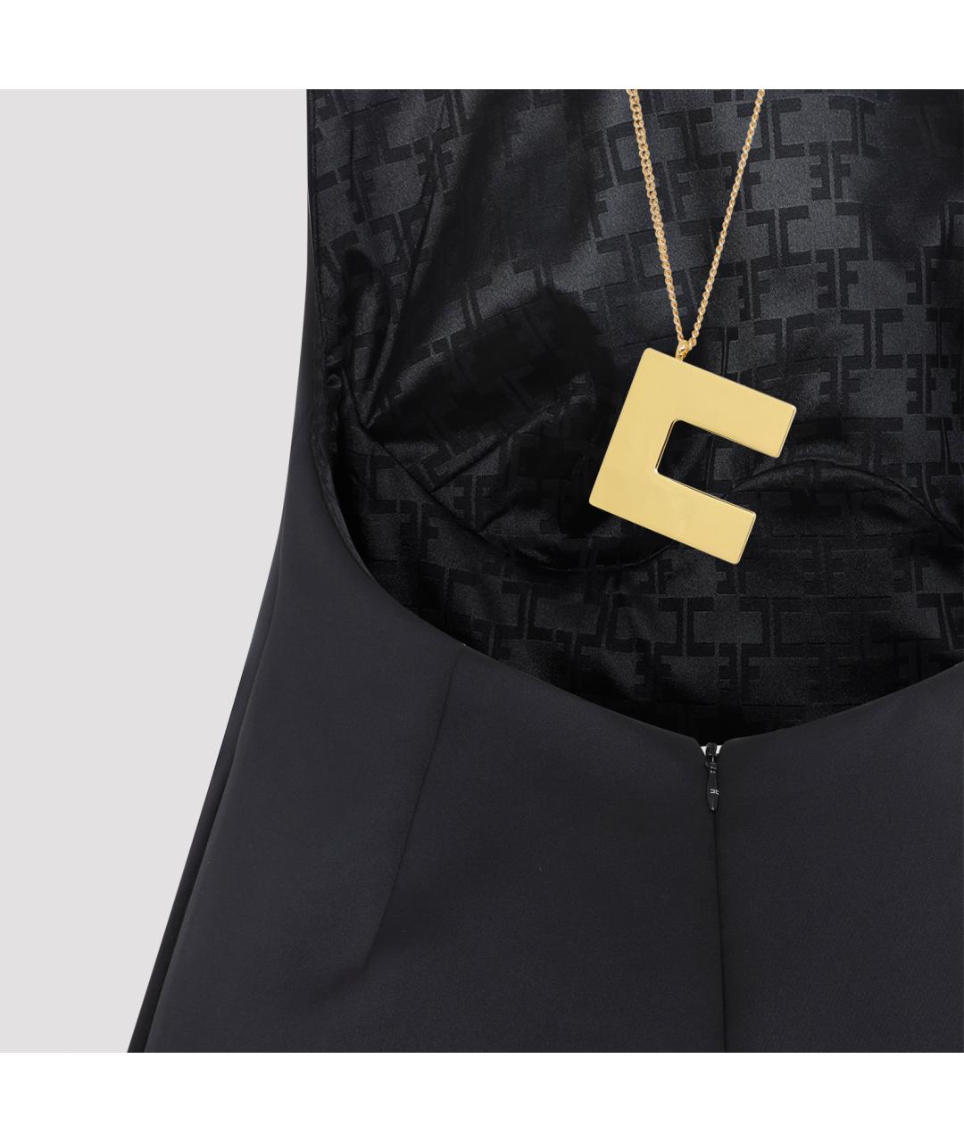 ELISABETTA FRANCHI Черное полиэстеровое коктейльное платье, фото 5