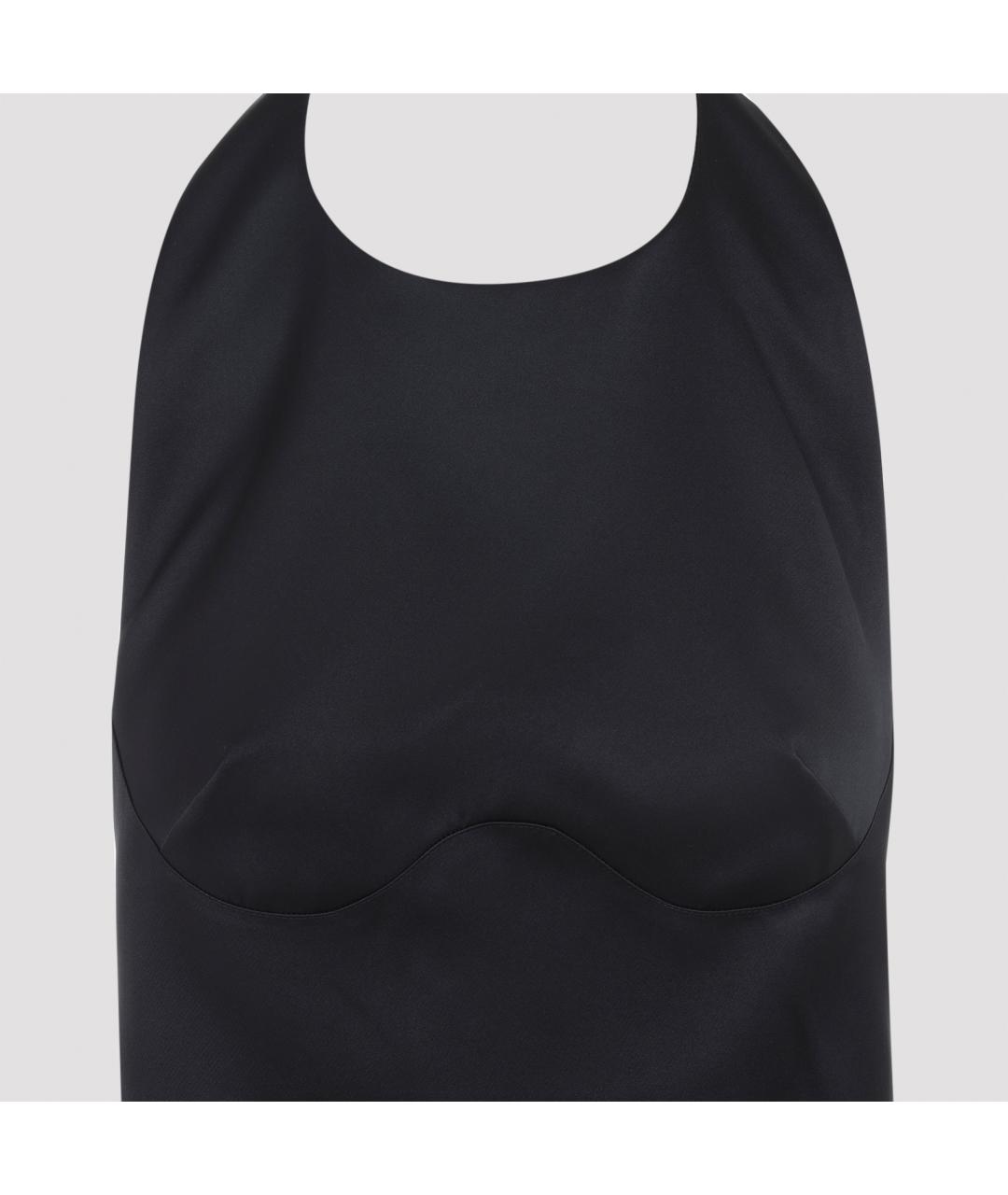 ELISABETTA FRANCHI Черное полиэстеровое коктейльное платье, фото 4