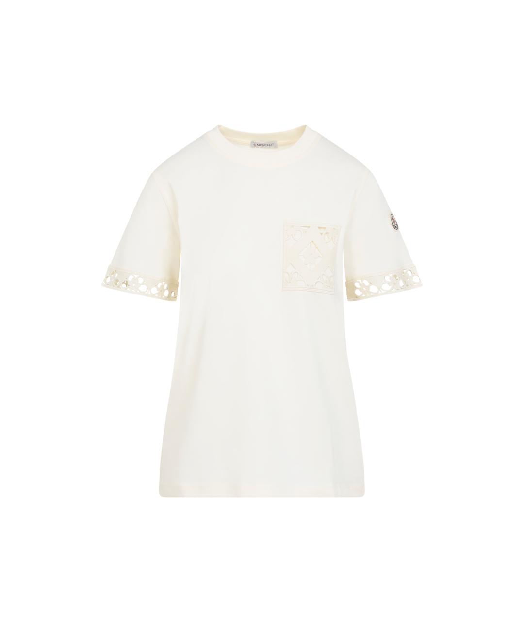 MONCLER Бежевая хлопковая футболка, фото 1