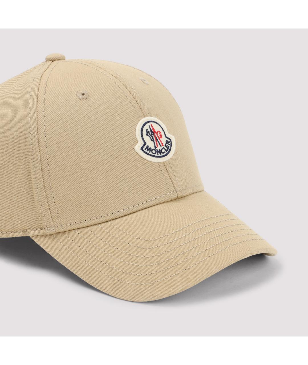 MONCLER Бежевая хлопковая кепка, фото 4