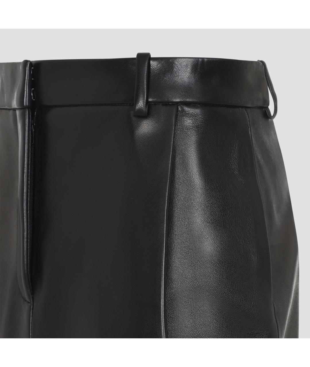 KHAITE Черная кожаная юбка миди, фото 3