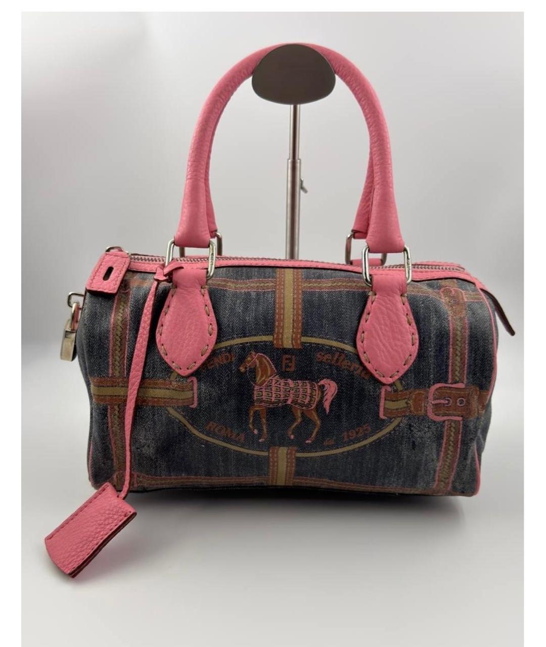 FENDI Темно-синяя сумка с короткими ручками, фото 2