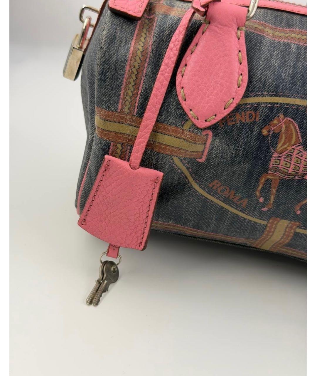 FENDI Темно-синяя сумка с короткими ручками, фото 7