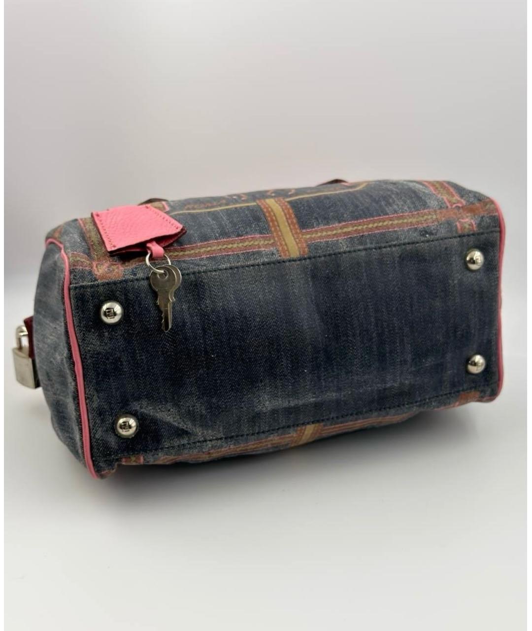 FENDI Темно-синяя сумка с короткими ручками, фото 5