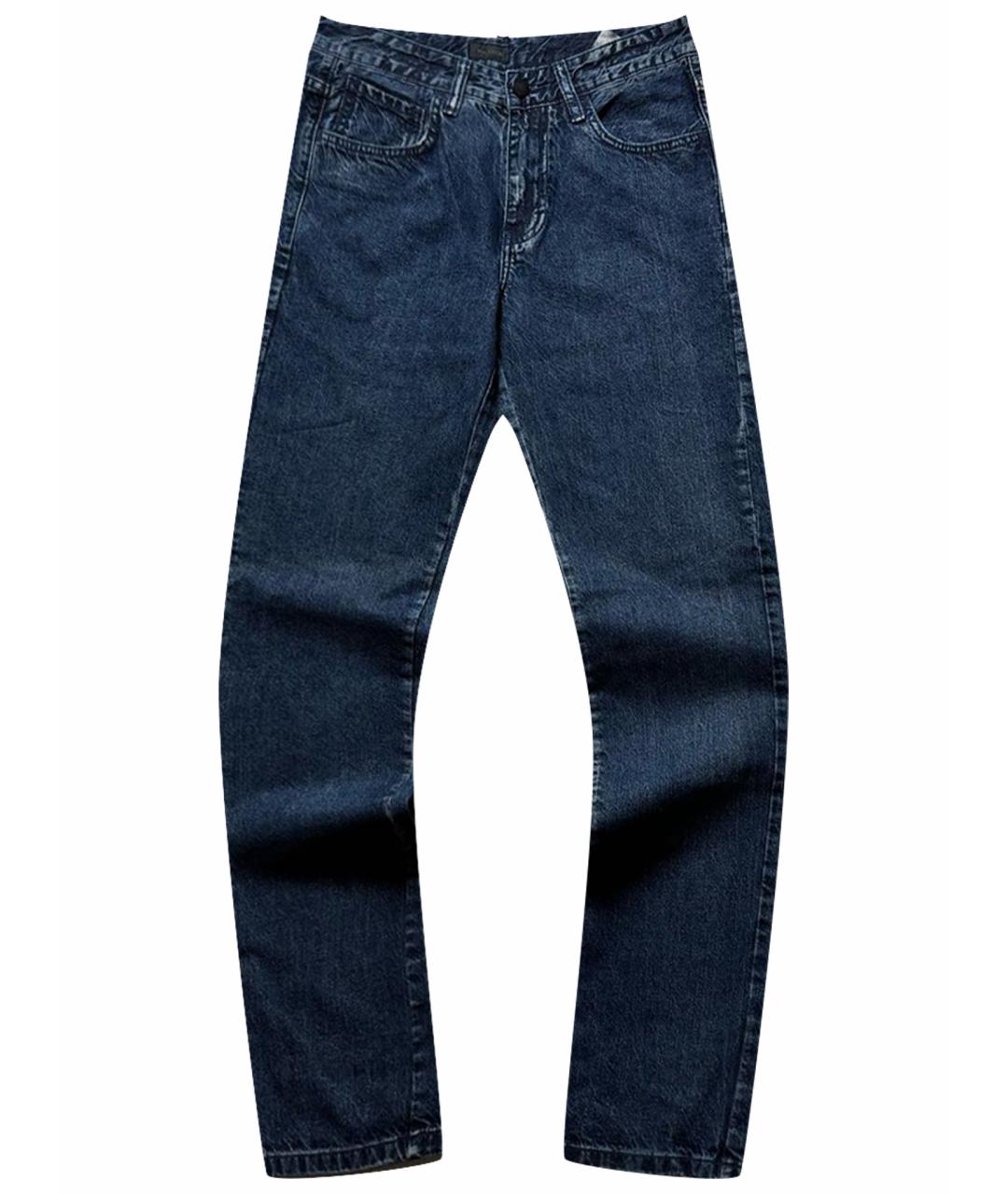 PAL ZILERI Темно-синие хлопко-эластановые прямые джинсы, фото 1