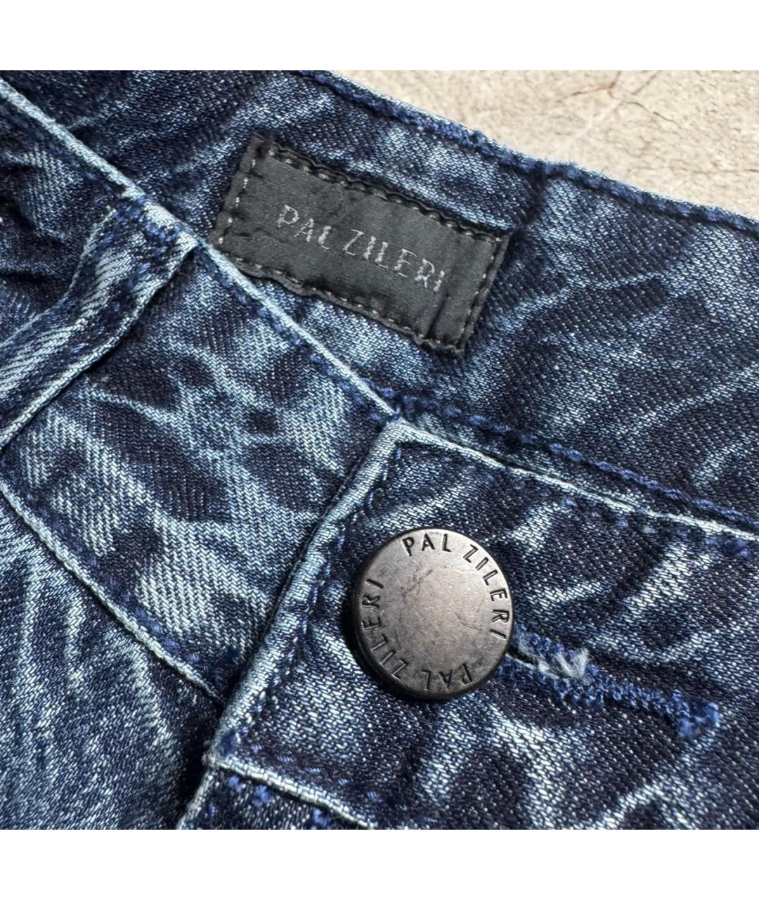 PAL ZILERI Темно-синие хлопко-эластановые прямые джинсы, фото 4