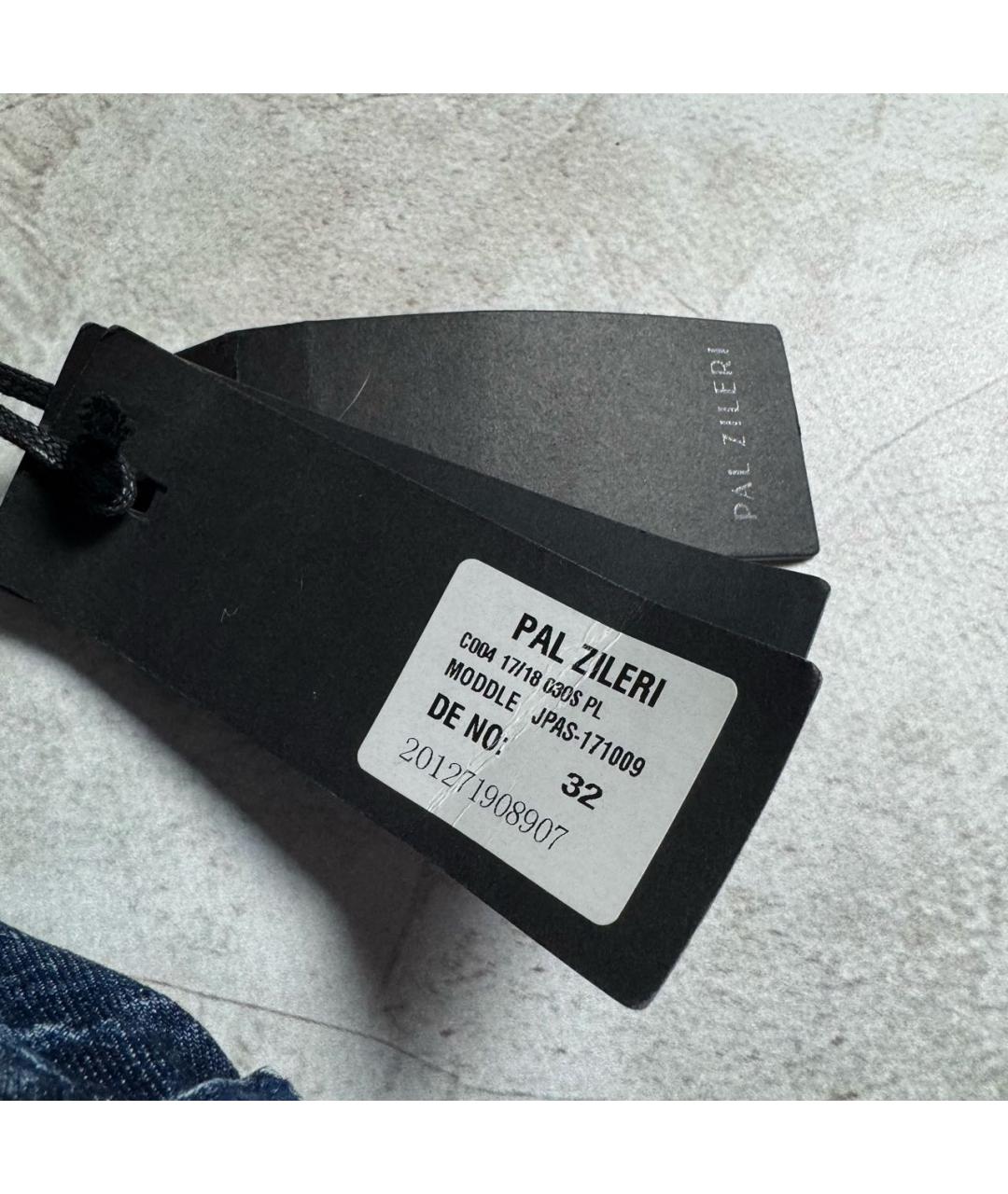 PAL ZILERI Темно-синие хлопко-эластановые прямые джинсы, фото 5