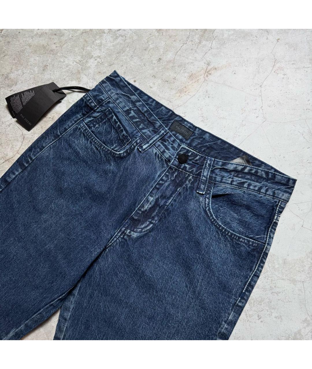 PAL ZILERI Темно-синие хлопко-эластановые прямые джинсы, фото 2