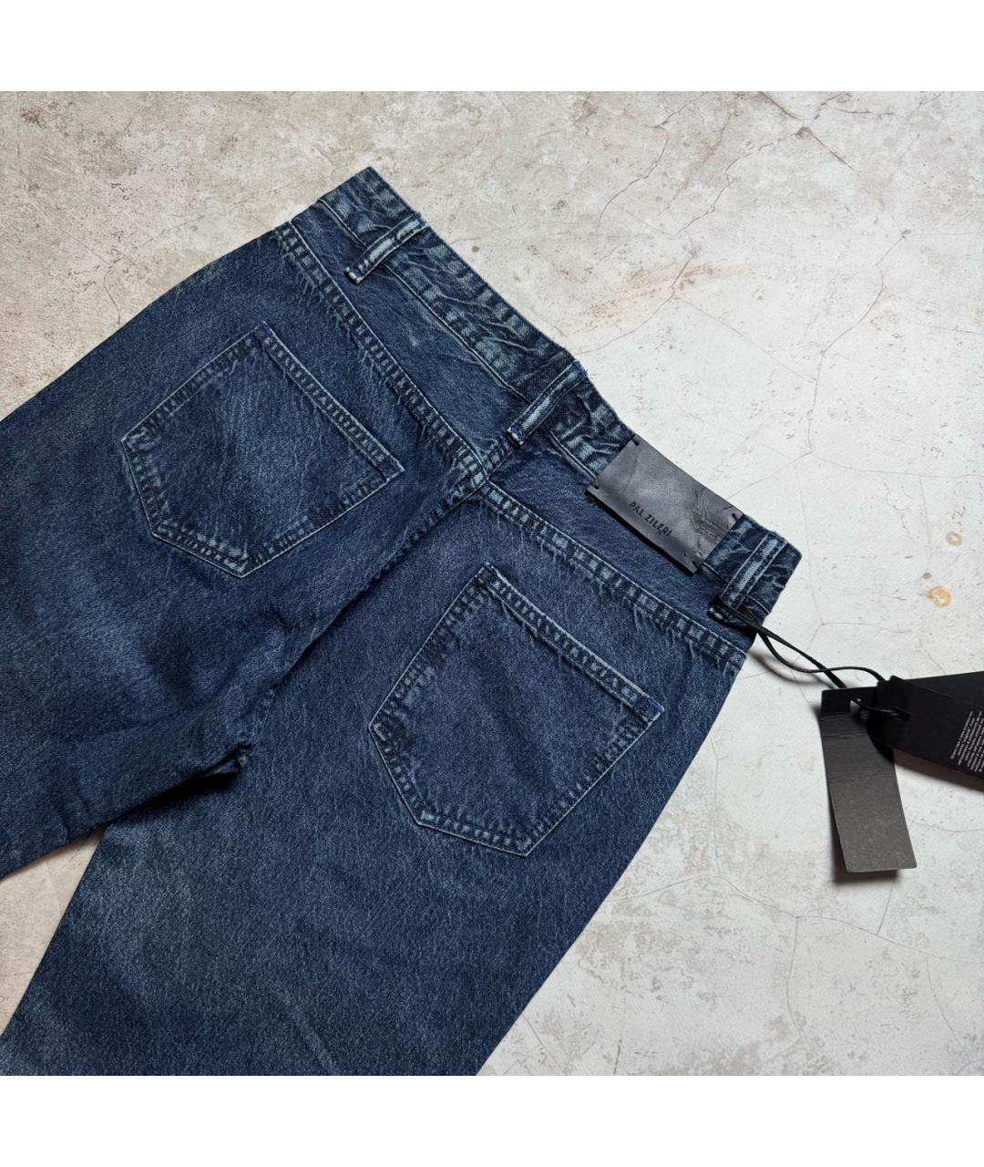 PAL ZILERI Темно-синие хлопко-эластановые прямые джинсы, фото 8