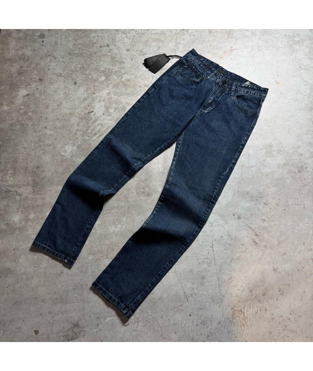 PAL ZILERI Темно-синие хлопко-эластановые прямые джинсы, фото 9