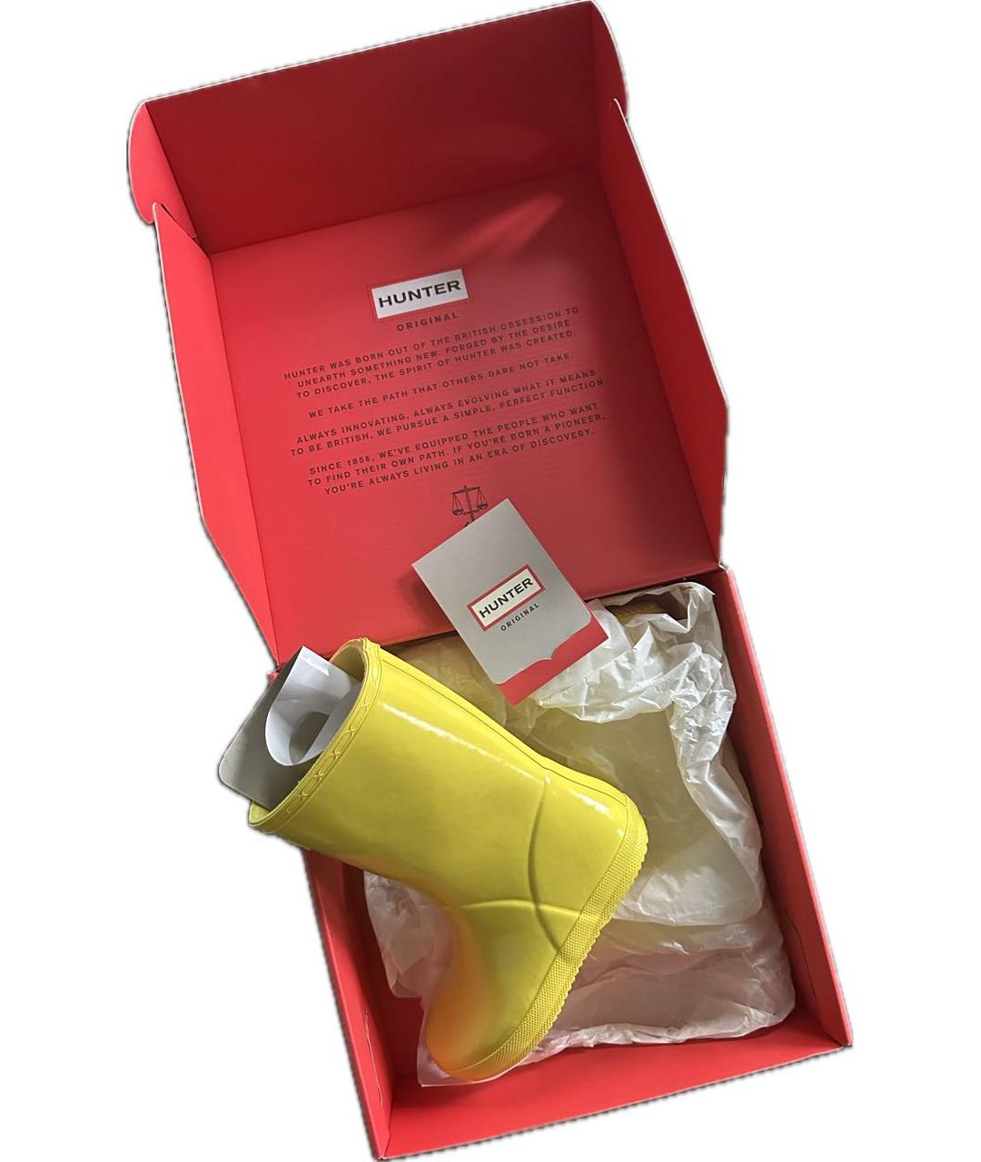 HUNTER KIDS Желтые резиновые сапоги, фото 3