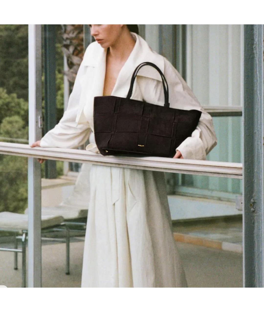 DEMELLIER Коричневая замшевая сумка тоут, фото 2