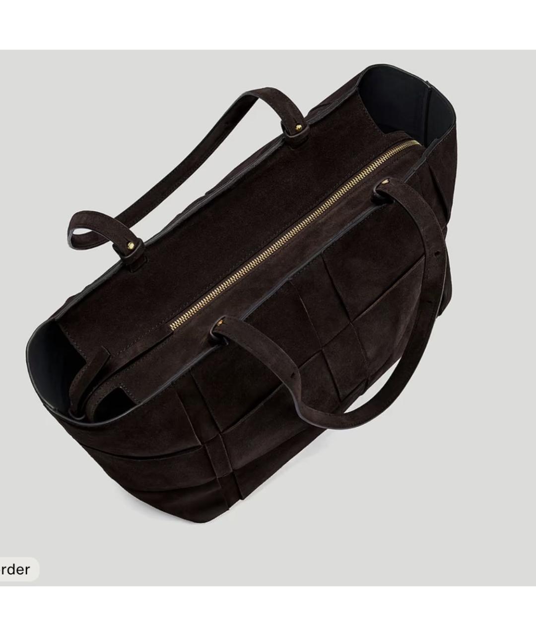 DEMELLIER Коричневая замшевая сумка тоут, фото 4