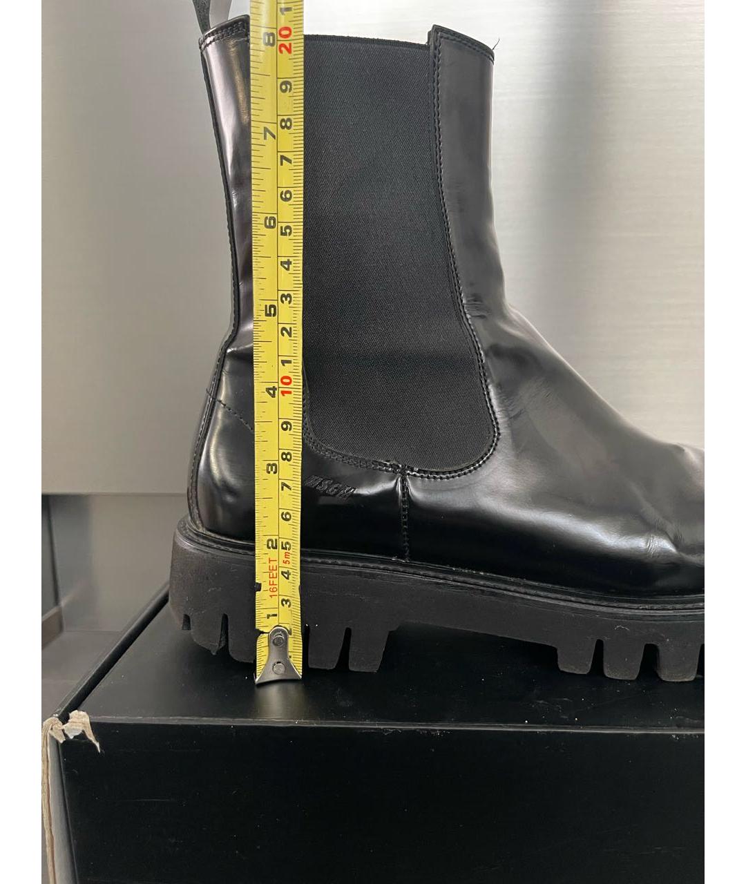 MSGM Черные кожаные высокие ботинки, фото 6